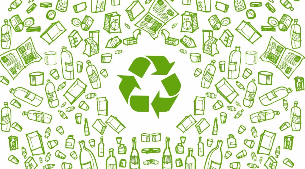 Home recyclage background blanc