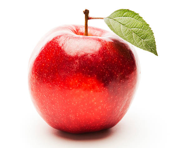 Home red royal gala apple on white background